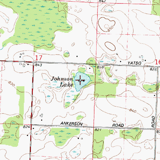 Topographic Map of Johnson Lake, WI