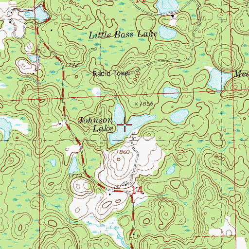 Topographic Map of Johnson Lake, WI