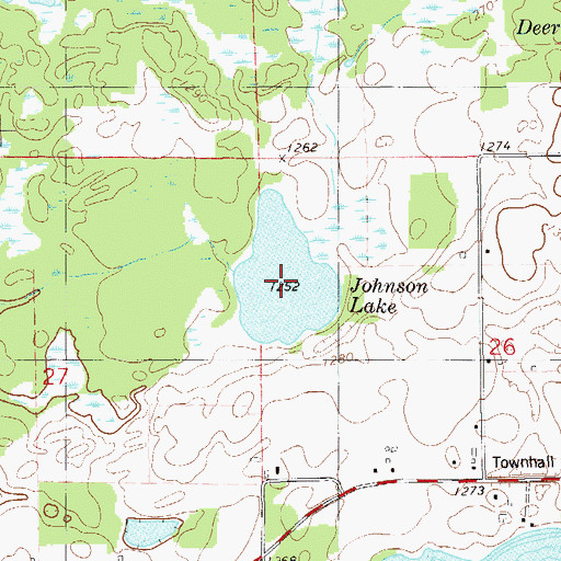 Topographic Map of Johnson Lake, WI