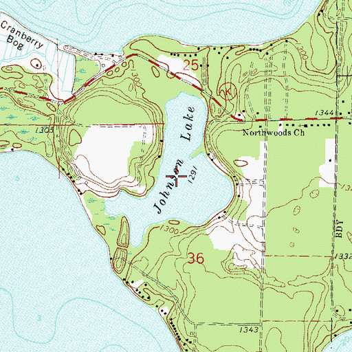 Topographic Map of Johnson Lake, WI