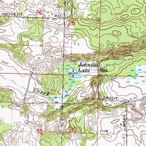 Topographic Map of Johnson Lake, WI