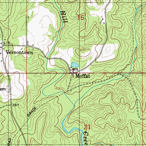 Topographic Map of Moffat, AL