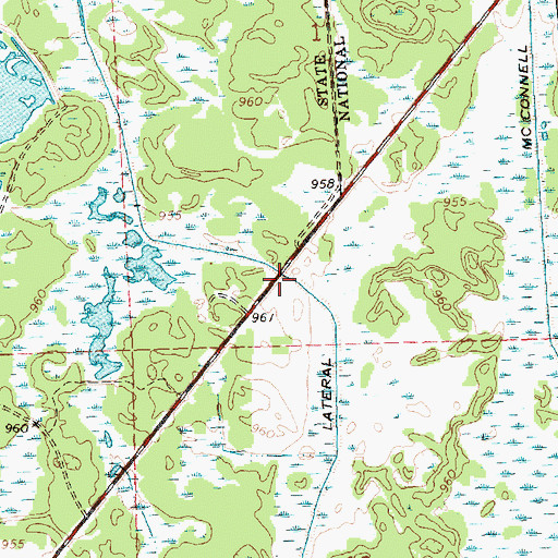 Topographic Map of Johnson Lateral, WI