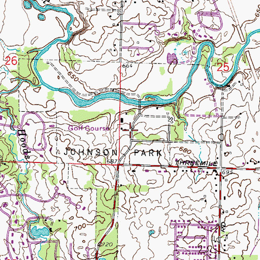 Topographic Map of Johnson Park, WI