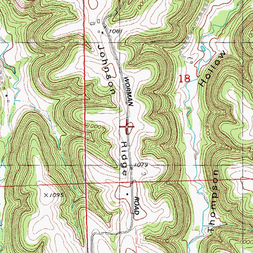 Topographic Map of Johnson Ridge, WI