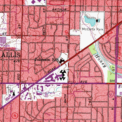Topographic Map of Grace Christian Academy, WI