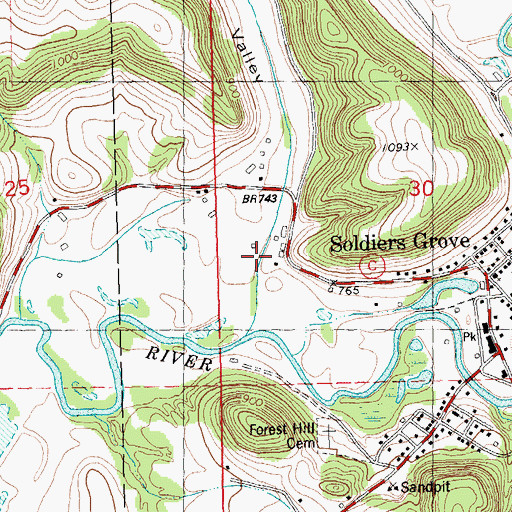 Topographic Map of Johnson Valley, WI