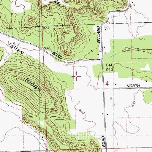 Topographic Map of Johnson Valley, WI