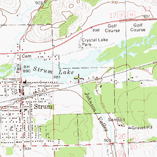 Topographic Map of Johnson Valley Creek, WI
