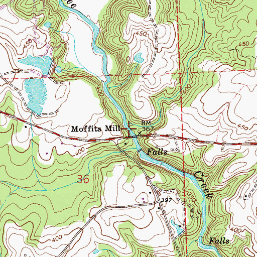 Topographic Map of Moffits Mill, AL