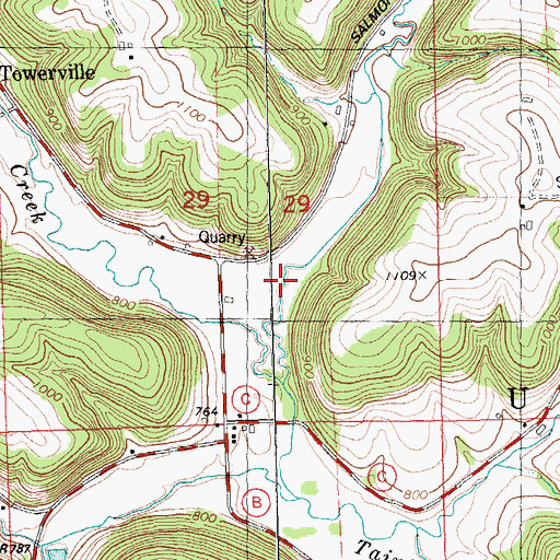 Topographic Map of Jones Valley, WI