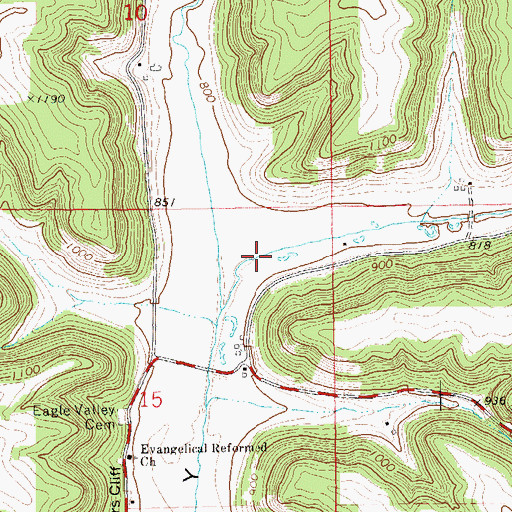 Topographic Map of Joos Valley, WI