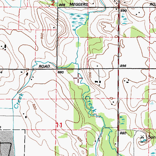 Topographic Map of Jordan Creek, WI