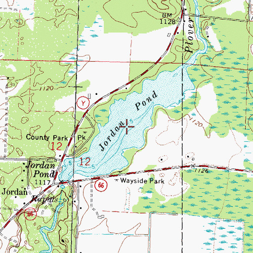 Topographic Map of Jordan Pond, WI