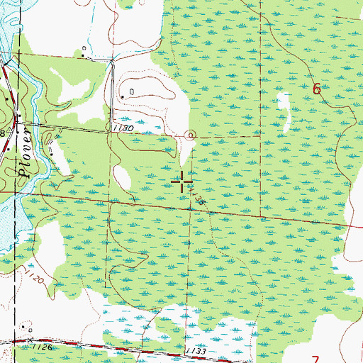 Topographic Map of Jordan Swamp, WI