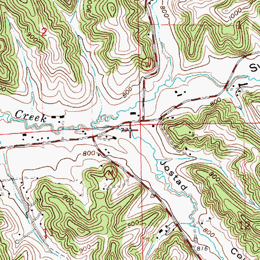 Topographic Map of Jostad Coulee, WI
