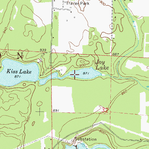 Topographic Map of Joy Lake, WI