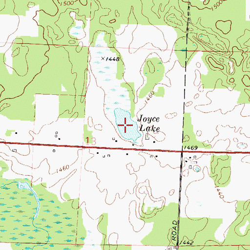 Topographic Map of Joyce Lake, WI
