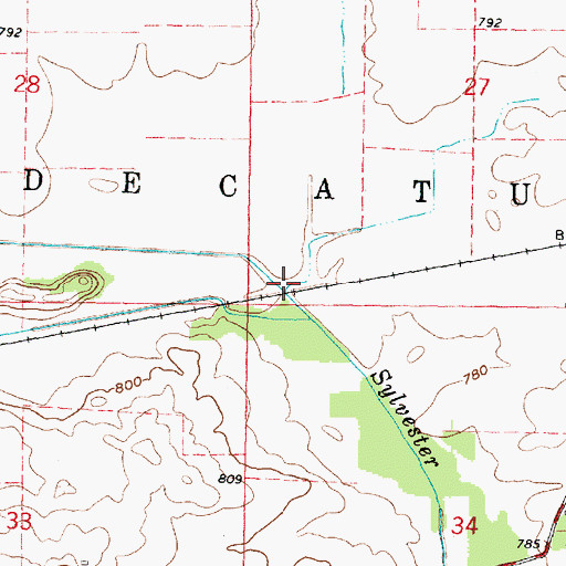 Topographic Map of Juda Branch, WI