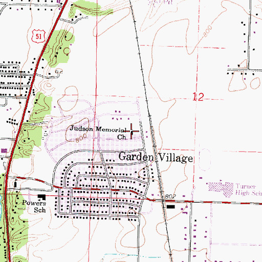 Topographic Map of Judson Memorial Baptist Church, WI