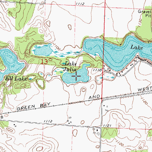 Topographic Map of Lake Julia, WI