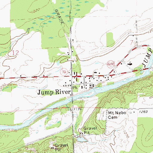Topographic Map of Jump River, WI