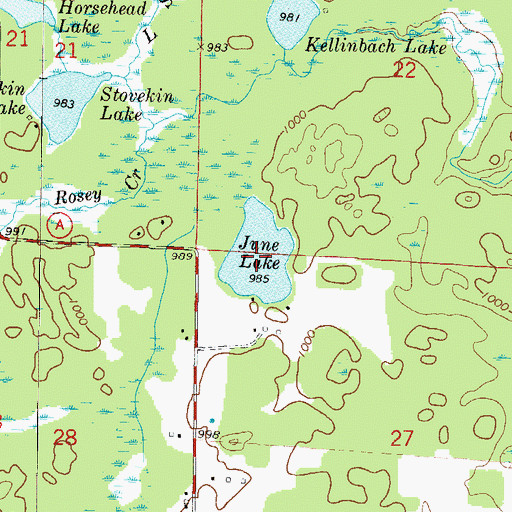 Topographic Map of June Lake, WI