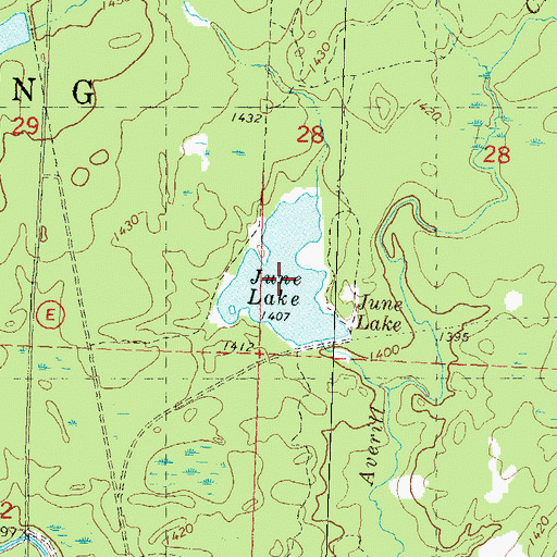 Topographic Map of June Lake, WI