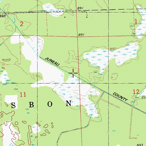 Topographic Map of Juneau County Ditch, WI