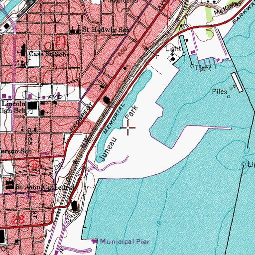 Topographic Map of Juneau Park, WI