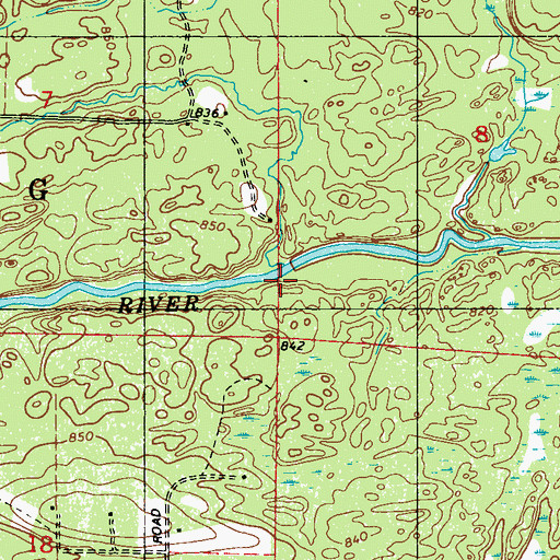 Topographic Map of K C Creek, WI