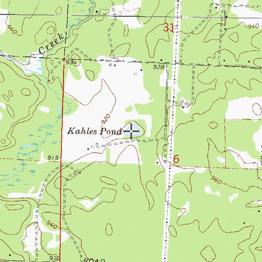 Topographic Map of Kahles Pond, WI