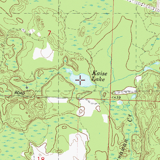 Topographic Map of Kaise Lake, WI