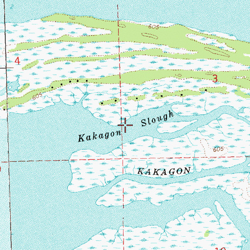 Topographic Map of Kakagon Slough, WI