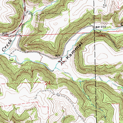 Topographic Map of Kammel Coulee, WI