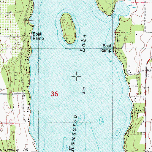 Topographic Map of Kangaroo Lake, WI
