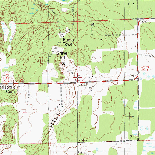 Topographic Map of Karlsborg School, WI