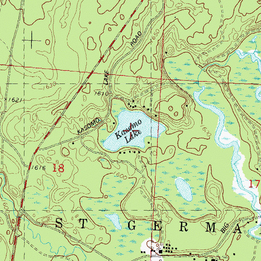 Topographic Map of Kasomo Lake, WI