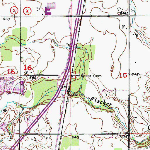 Topographic Map of Kassa Cemetery, WI
