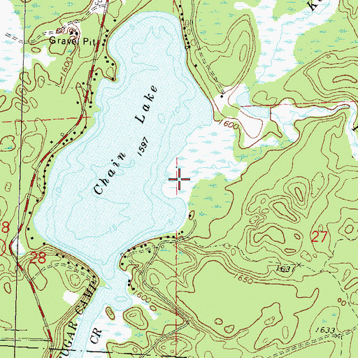 Topographic Map of Kathan Creek, WI
