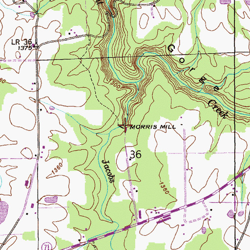Topographic Map of Morris Mill, AL