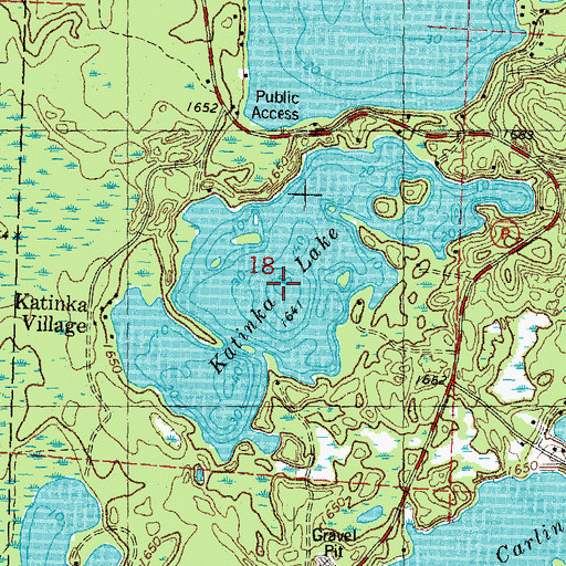 Topographic Map of Katinka Lake, WI