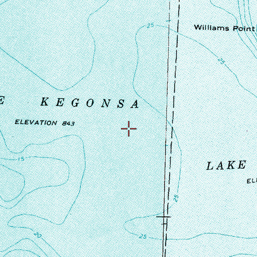 Topographic Map of Lake Kegonsa, WI