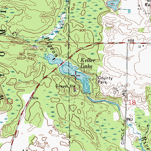 Topographic Map of Keller Lake, WI
