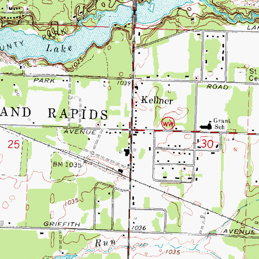 Topographic Map of Kellner, WI