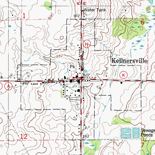 Topographic Map of Kellnersville, WI