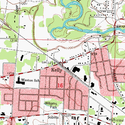 Topographic Map of Kelly, WI