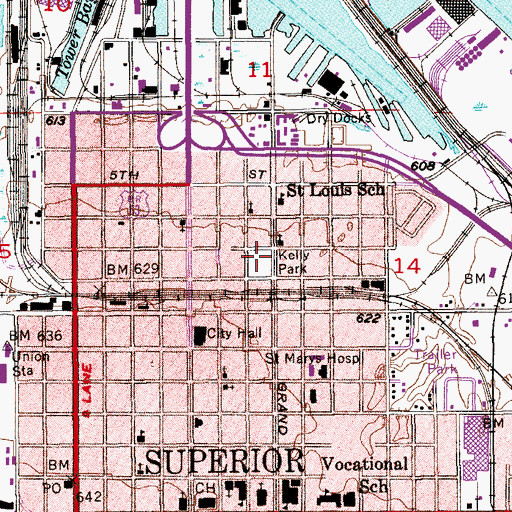 Topographic Map of Kelly Park, WI