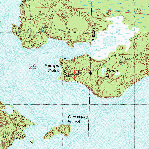 Topographic Map of Kemps Point, WI