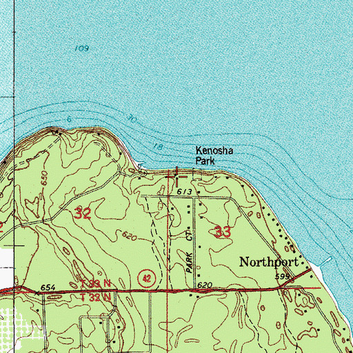 Topographic Map of Kenosha Park, WI